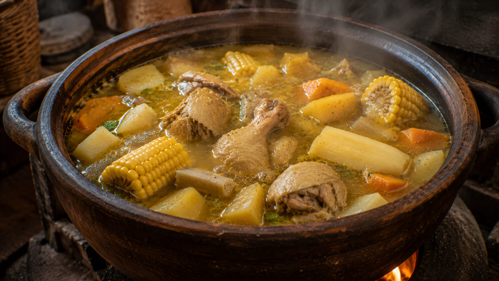 Olla grande de sancocho venezolano