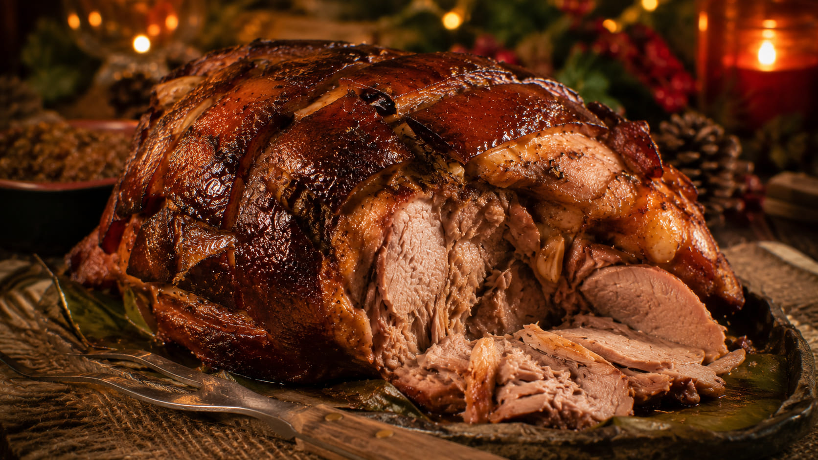 Pernil de cerdo navideño: la noche donde toda la casa huele igual Pernil de cerdo navideño venezolano recién horneado